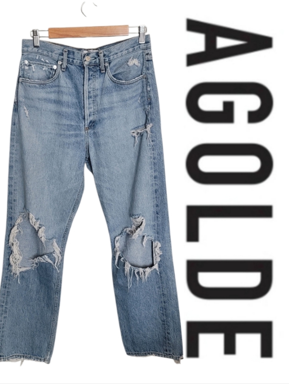 Agolde 90s Distressed Straight/Loose Fit Jeans